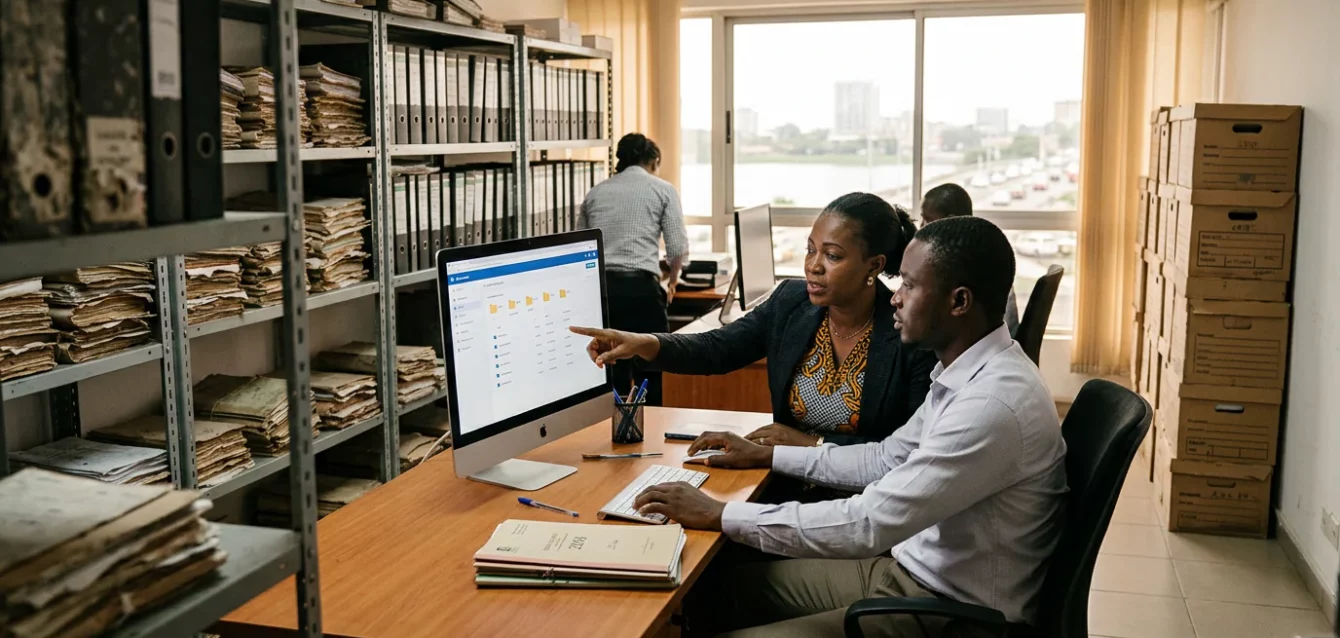 Illustration de la situation decrite : Pourquoi les cabinets d’expertise comptable ivoiriens basculent-ils vers l’archivage numérique ? Illustration de la situation decrite : Pourquoi les cabinets d’expertise comptable ivoiriens basculent-ils vers l’archivage numérique ?